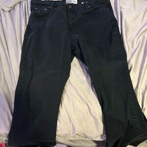 Black long Levi Strauss & co. at waist jeans